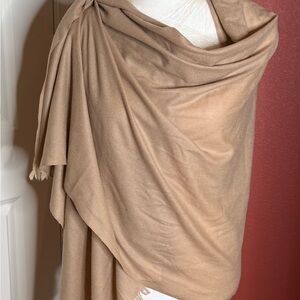 Elegant Cashmere Camel Pashmina Shawl Wrap NWOT